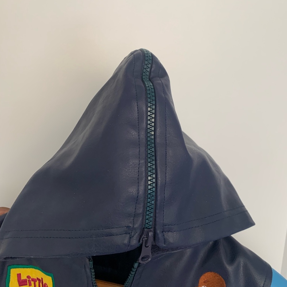 Kids toddler Jacket - Navy Blue Body and Light Blue Sleeves and hood - Picture 5 of 9